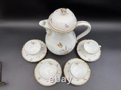 Hutschenreuther SAXONY Germany Coffee Pot & (4) Demitasse Cups & Saucers