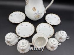 Hutschenreuther SAXONY Germany Coffee Pot & (4) Demitasse Cups & Saucers