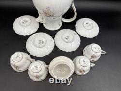Hutschenreuther SAXONY Germany Coffee Pot & (4) Demitasse Cups & Saucers