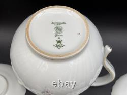 Hutschenreuther SAXONY Germany Coffee Pot & (4) Demitasse Cups & Saucers