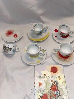 ILLY Espresso Demitasse 5 Cups 5 Saucers KIKI SMITH Butterflies ITALY