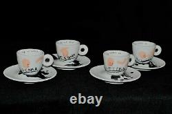 Illy Art Collection Jannis Kounellis Espresso Demitasse Baby Cups Saucers S/4