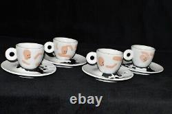 Illy Art Collection Jannis Kounellis Espresso Demitasse Baby Cups Saucers S/4