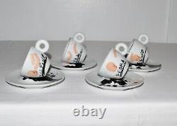 Illy Art Collection Jannis Kounellis Espresso Demitasse Baby Cups Saucers S/4