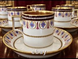 Imperial Royal Vienna Porcelain Demitasse Cup Saucer Set 6 Sorgenthal 1798 Gold