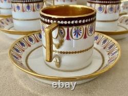Imperial Royal Vienna Porcelain Demitasse Cup Saucer Set 6 Sorgenthal 1798 Gold