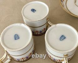 Imperial Royal Vienna Porcelain Demitasse Cup Saucer Set 6 Sorgenthal 1798 Gold