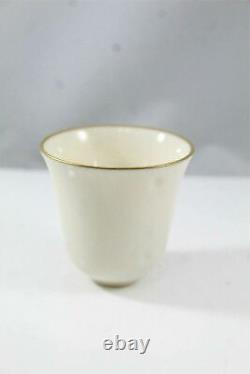 International Sterling 4 Demitasse Cups, Saucers&Porcelain Liners WithGold Tone Rim