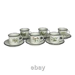 Ipa Espresso Cups Saucers Italian Set (6) Demitasse Tea Botanic Garden Flowers
