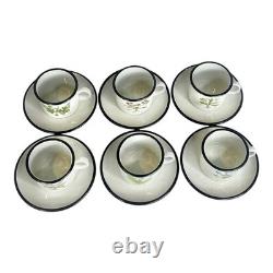 Ipa Espresso Cups Saucers Italian Set (6) Demitasse Tea Botanic Garden Flowers