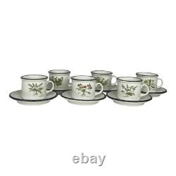Ipa Espresso Cups Saucers Italian Set (6) Demitasse Tea Botanic Garden Flowers