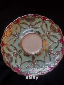 J pouyat limoges Art Nouveau Sterling Silver Overlay Demitasse Cup And Saucer