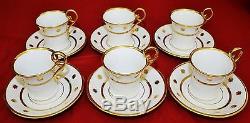 JEAN LUCE RARE FRENCH ART DECO DEMI TASSE CUPS & SAUCERS SET of 6
