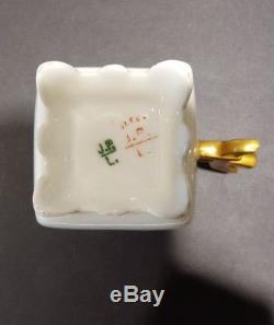 JPL Jean Pouyat limoges france white and gold encrusted demitasse cup