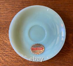 Jadite Fire King Demitasse Cup and Saucer with Label