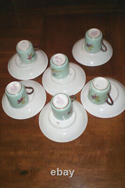 James Green & Nephew Set of 6 Demitasse Cups & Saucers Blackberry / Antique