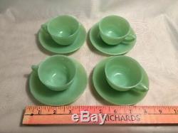 Jane Ray Jadeite Demi Tasse Cups And Saucers Rare and Collectable 4 Available