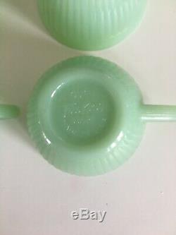 Jane Ray Jadeite Demi Tasse Cups And Saucers Rare and Collectable 4 Available