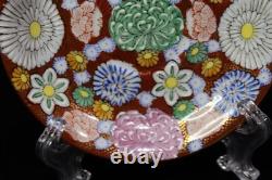 Japanese Meiji Thousand Flowers Satuma Footed Teapot 6 Demitasse Cups & Saucers