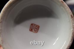 Japanese Meiji Thousand Flowers Satuma Footed Teapot 6 Demitasse Cups & Saucers