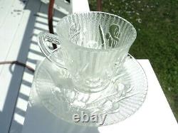 Jeannette Iris And Herringbone Crystal Demitasse Cup And Saucer