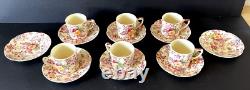 Johnson Brothers Old English Chintz Pink Floral Set of 6 Demitasse Cups & Saucer Johnson Brothers Old English Chintz Pink Floral Set of 6 Demitasse Cups & Saucer