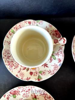 Johnson Brothers Old English Chintz Pink Floral Set of 6 Demitasse Cups & Saucer Johnson Brothers Old English Chintz Pink Floral Set of 6 Demitasse Cups & Saucer