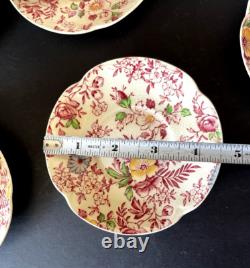 Johnson Brothers Old English Chintz Pink Floral Set of 6 Demitasse Cups & Saucer Johnson Brothers Old English Chintz Pink Floral Set of 6 Demitasse Cups & Saucer
