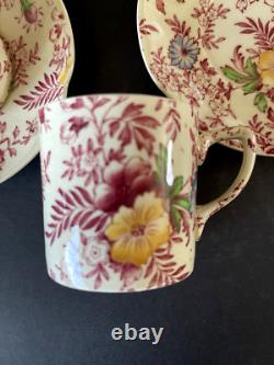 Johnson Brothers Old English Chintz Pink Floral Set of 6 Demitasse Cups & Saucer Johnson Brothers Old English Chintz Pink Floral Set of 6 Demitasse Cups & Saucer
