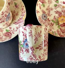 Johnson Brothers Old English Chintz Pink Floral Set of 6 Demitasse Cups & Saucer Johnson Brothers Old English Chintz Pink Floral Set of 6 Demitasse Cups & Saucer