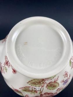 Johnson Brothers Rose Chintz TEAPOT w 4 DEMITASSE Cups & Saucers England Discont