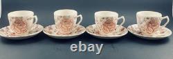 Johnson Brothers Rose Chintz TEAPOT w 4 DEMITASSE Cups & Saucers England Discont