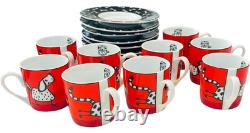 KONITZ / Demitasse / Espresso Mug Cup & Saucer / Animal Stories / Dog LOT of 9