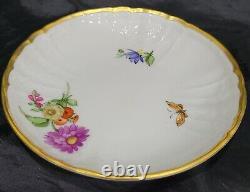 KPM Berlin Neuzierat Hand Painted Dresden Flowers & Gold Demitasse Cup & Saucer