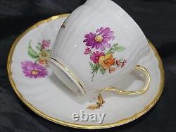 KPM Berlin Neuzierat Hand Painted Dresden Flowers & Gold Demitasse Cup & Saucer