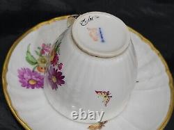 KPM Berlin Neuzierat Hand Painted Dresden Flowers & Gold Demitasse Cup & Saucer