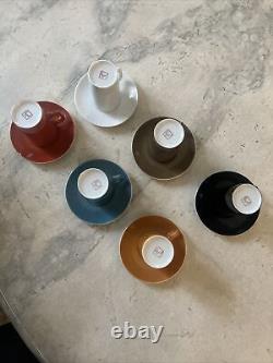 Kenji Fujita for Tackett Associates six demitasse with saucers, multicolor