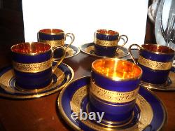 L'egle d'Art Set of 5 Demitass Cups and Saucers Limoges, France