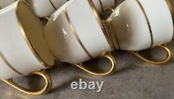 LENOX 1906-30 (6) DEMITASSE ESPRESSO CUPS/SAUCERS Gold Trim DAVIS HAWLEY USA