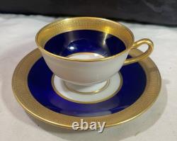 LENOX GILDED COBALT With FLOWERS DEMITASSE CUP AND SAUCER
