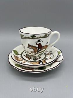 LOT Staffordshire Hunting Scene English China Ruffled Cup Saucer 7 Canister