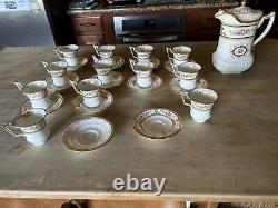 Late 19th C. Wedgwood #154623 Havelock Tea Pot with12 Demitasse/Tea Cups & Saucers