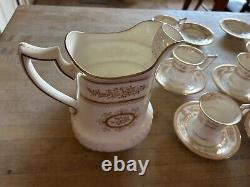 Late 19th C. Wedgwood #154623 Havelock Tea Pot with12 Demitasse/Tea Cups & Saucers