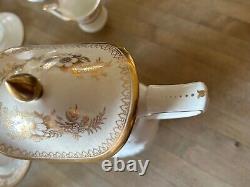 Late 19th C. Wedgwood #154623 Havelock Tea Pot with12 Demitasse/Tea Cups & Saucers