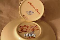Le Tallec Fleur De Lis Pattern Demitasse Cups And Saucers Tiffany Private Stock