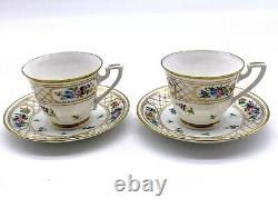 Le Tallec France Tiffany & Co Private Stock 2 Demitasse Cups & 5 Saucers Flowers