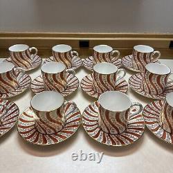 Le Tallec France Tiffany Private Stock Flower Demitasse Cup & Saucers Set of 12