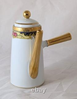 Legle LIMOGES FRANCE Tray, Demitasse Pot, 2 Cups & Saucers, Creamer, Sugar SET