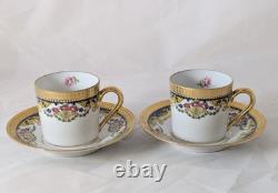 Legle LIMOGES FRANCE Tray, Demitasse Pot, 2 Cups & Saucers, Creamer, Sugar SET