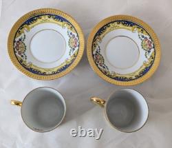 Legle LIMOGES FRANCE Tray, Demitasse Pot, 2 Cups & Saucers, Creamer, Sugar SET